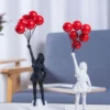 Statue de lanceur de fleurs intérieure en résine, sculpture Banksy FigAuckland, décor de bureau à la maison, collection d'art incroyable
