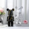Figurine d'ours esthétique en résine marbrée, 28cm, Statue d'ours violent, Sculpture, décor de luxe, décoration de salon, ornement de maison